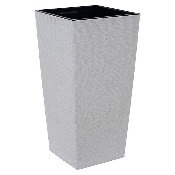 Siena Garden Pflanzsäule eckig Nizza Groove (Außenmaß (L x B x H): 40 x 40 x 41 cm, Kunststoff, Creme Groove) | BAUHAUS