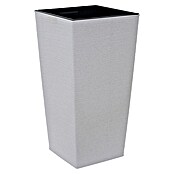 Siena Garden Pflanzsäule eckig Nizza Groove (Außenmaß (L x B x H): 40 x 40 x 41 cm, Kunststoff, Creme Groove) | BAUHAUS