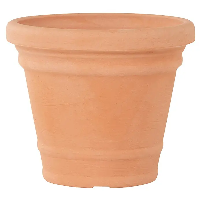 Siena Garden Pflanztopf Amalia - Außenmaß (Ø x H): 55 x 43 cm, Kunststoff, Terrakotta - Nahaufnahme eines Terrakotta-Blumentopfes, der ein klassisches und rustikales Design für den Innen- und Außenbereich bietet.