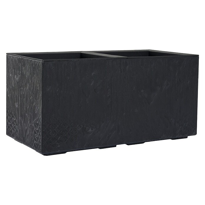 Siena Garden Pflanzkasten Faro Stone (Außenmaß (L x B x H): 40 x 80 x 40 cm, Kunststoff, Schwarz) | BAUHAUS