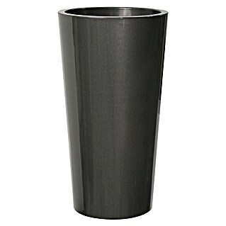 Euro3plast Pflanzsäule rund Tuit (Außenmaß (Ø x H): 33 x 61 cm, Kunststoff, Anthrazit Glänzend)