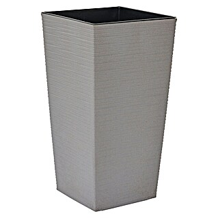 Siena Garden Pflanzsäule eckig Nizza Groove (Außenmaß (L x B x H): 35 x 35 x 68 cm, Kunststoff, Grau)