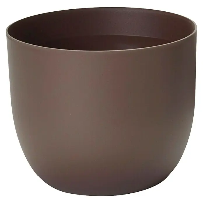 Pflanztopf Rio Greener - Außenmaß (Ø x H): 35 x 28 cm, Kunststoff, Braun - Ein schokoladenbrauner, bauchiger Blumentopf, ideal für Zimmerpflanzen, mit glatter Oberfläche.
