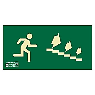 Cartel (Verde/Amarillo, Salida bajar escalera derecha)
