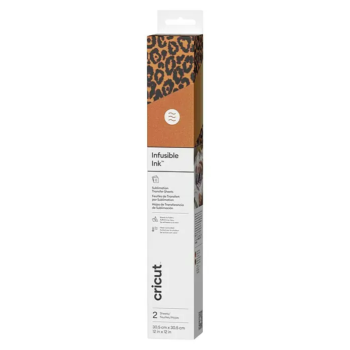 Cricut Transferfolie Infusible Ink - 2 Stk., Leopard, L x B: 30,5 x 30,5 cm - Cricut Infusible Ink Sublimations-Transferfolien mit Leopardenmuster, ideal für individuelle Textilprojekte. Einfach zu verwenden und dauerhaft haltbar.