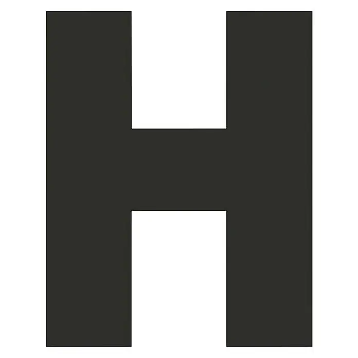 Etiqueta adhesiva - H, Negro/blanco, Altura: 50 mm - La imagen muestra la letra H en negrita y color negro sobre un fondo blanco, un elemento de diseño claro y llamativo.