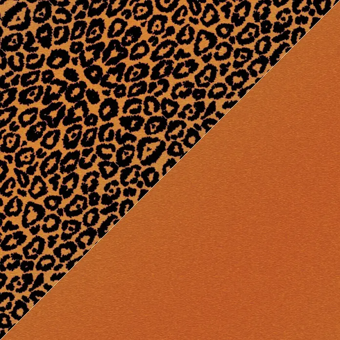 Cricut Transferfolie Infusible Ink - 2 Stk., Leopard, L x B: 30,5 x 30,5 cm - Abstraktes Musterdesign mit Leopardenmuster auf der einen Seite und einfarbigem Orange auf der anderen Seite.