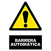 Cartel (Amarillo / negro, Barrera automática)