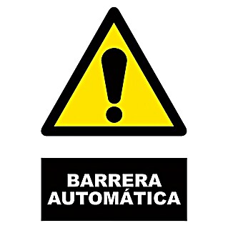 Cartel (Amarillo/Negro, Barrera automática)