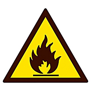 Cartel (Amarillo/Negro, Peligro de incendio, 5 x 5 cm)