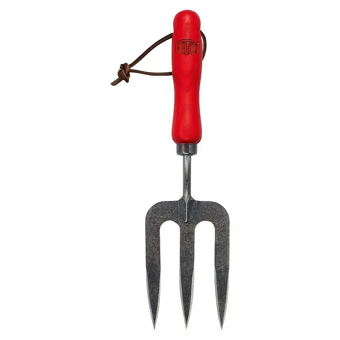 Felco Handgabel 431 - 33 cm - Die Felco-Gartenkralle mit rotem Griff ist ein unverzichtbares Werkzeug für jeden Gärtner. Ideal zum Auflockern und Belüften des Bodens.