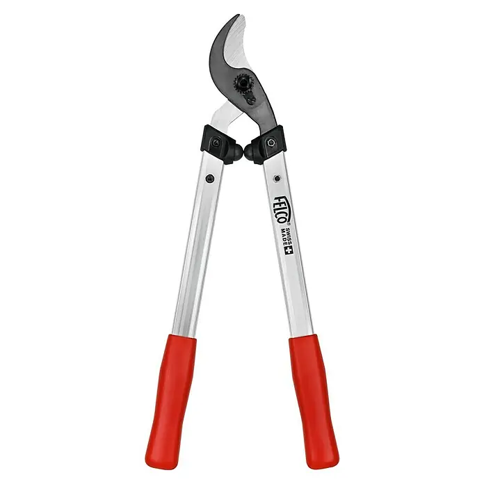 Felco Astschere 211-50 - Max. Aststärke: 35 mm, Länge: 50 cm - Eine Astschere der Marke FELCO mit roten Griffen und silberfarbenen Scherenarmen. Optimal für präzise Baumschnitte und komfortable Handhabung.