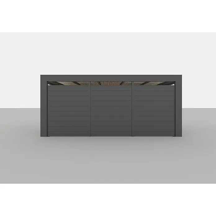 Allview Seitenwand Cubus - Passend für: Allview Cubus Einzel- und Doppelcarport, Grau - Ein elegantes, modernes Outdoor-Modul mit horizontalen Lamellen. Das Design bietet sowohl Privatsphäre als auch stilvollen Sonnenschutz.
