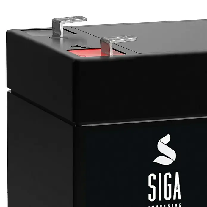 Akku Phaeton AGM - 1,2 Ah, 12 V - Nahaufnahme einer SIGA-Batterie, ein unverzichtbares Produkt für zuverlässige Stromversorgung.