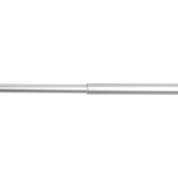 Komplettgarnitur Cap - Silber, 120 cm - 210 cm, Metall, Ausziehbar - Detailaufnahme einer zweiteiligen, silberfarbenen Teleskopstange mit glatter Oberfläche auf schwarzem Hintergrund.