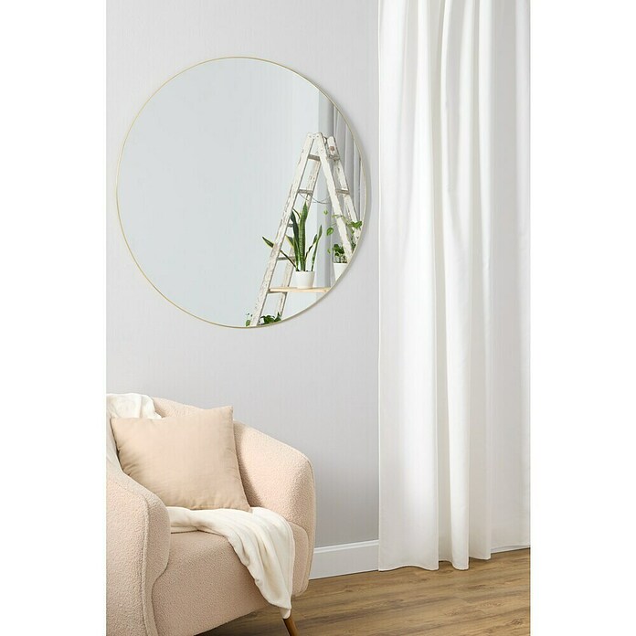 Espejo de pared Napoli (Diámetro: 100 cm, Dorado) | BAUHAUS