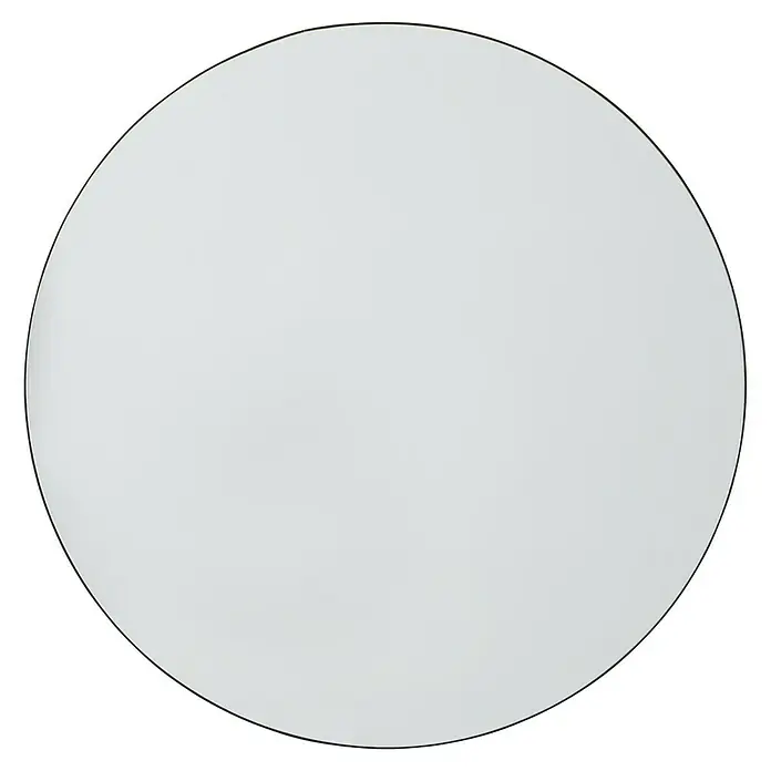 Espejo de pared Napoli - Diámetro: 100 cm, Negro - Una mesa redonda blanca perfecta para comedores modernos o como complemento elegante para cualquier espacio. Diseño sencillo que combina bien.