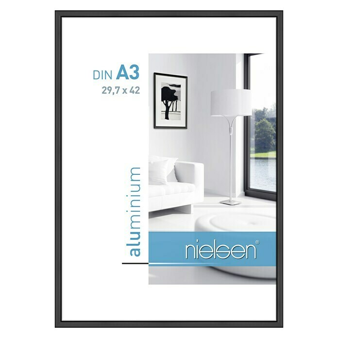 Nielsen Bilderrahmen Classic (Schwarz, 29,7 x 42 cm / DIN A3, Aluminium)