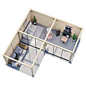 Palmako Caseta de jardín Bianca Set 214 Slide (Medidas ext. (An x Pr): 672 x 672 cm, Madera, Natural) | BAUHAUS