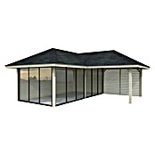 Palmako Caseta de jardín Bianca Set 214 Slide (Medidas ext. (An x Pr): 672 x 672 cm, Madera, Natural) | BAUHAUS