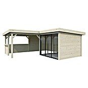 Palmako Caseta de jardín Lenna Set 409 Slide (Medidas ext. (An x Pr): 628 x 628 cm, Madera, Natural) | BAUHAUS