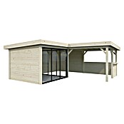 Palmako Caseta de jardín Lenna Set 409 Slide (Medidas ext. (An x Pr): 628 x 628 cm, Madera, Natural) | BAUHAUS