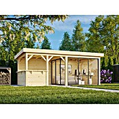 Palmako Caseta de jardín Lenna Set 407 Slide (Medidas ext. (An x Pr): 628 x 340 cm, Madera, Natural) | BAUHAUS