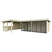 Palmako Caseta de jardín Lenna Set 420 Slide (Medidas ext. (An x Pr): 916 x 628 cm, Madera, Natural) | BAUHAUS