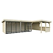 Palmako Caseta de jardín Lenna Set 420 Slide (Medidas ext. (An x Pr): 916 x 628 cm, Madera, Natural) | BAUHAUS