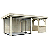 Palmako Caseta de jardín Lenna Set 708 Slide Plus (Medidas ext. (An x Pr): 628 x 340 cm, Madera, Natural) | BAUHAUS