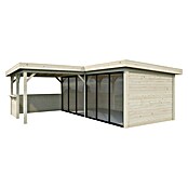 Palmako Caseta de jardín Lenna Set 422 Slide (Medidas ext. (An x Pr): 628 x 628 cm, Madera, Natural) | BAUHAUS