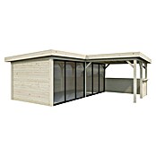 Palmako Caseta de jardín Lenna Set 422 Slide (Medidas ext. (An x Pr): 628 x 628 cm, Madera, Natural) | BAUHAUS