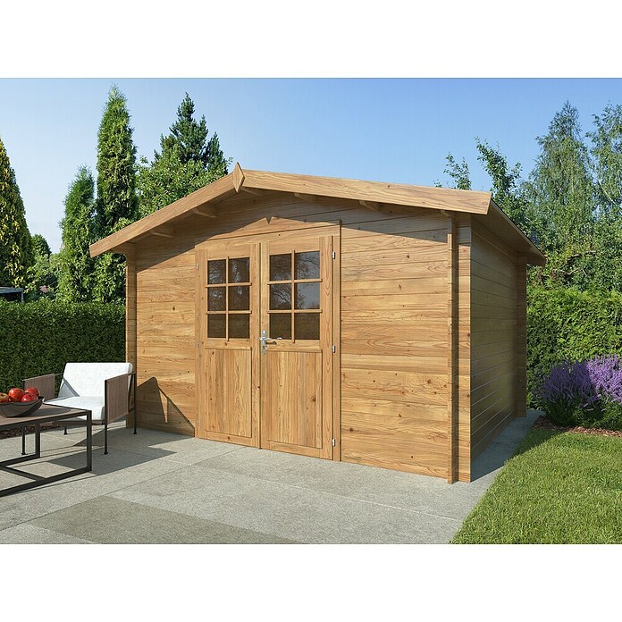 Palmako Caseta de jardín Valentine (Medidas ext. (An x Pr): 394 x 329 cm, Madera, Marrón) | BAUHAUS