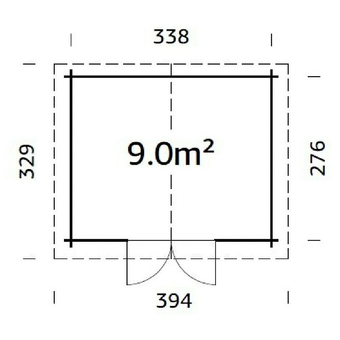 Palmako Caseta de jardín Valentine (Medidas ext. (An x Pr): 394 x 329 cm, Madera, Marrón) | BAUHAUS