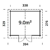 Palmako Caseta de jardín Valentine (Medidas ext. (An x Pr): 394 x 329 cm, Madera, Marrón) | BAUHAUS