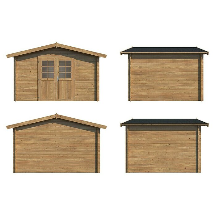 Palmako Caseta de jardín Valentine (Medidas ext. (An x Pr): 394 x 329 cm, Madera, Marrón) | BAUHAUS