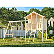 Palmako Caseta infantil Toby set con columpio (Medidas ext. (An x Pr): 421 x 284 cm, Madera, Natural) | BAUHAUS
