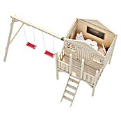 Palmako Caseta infantil Toby set con columpio (Medidas ext. (An x Pr): 421 x 284 cm, Madera, Natural) | BAUHAUS