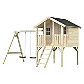 Palmako Caseta infantil Toby set con columpio (Medidas ext. (An x Pr): 421 x 284 cm, Madera, Natural) | BAUHAUS