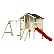 Palmako Caseta infantil Toby set con columpio (Medidas ext. (An x Pr): 421 x 284 cm, Madera, Natural) | BAUHAUS