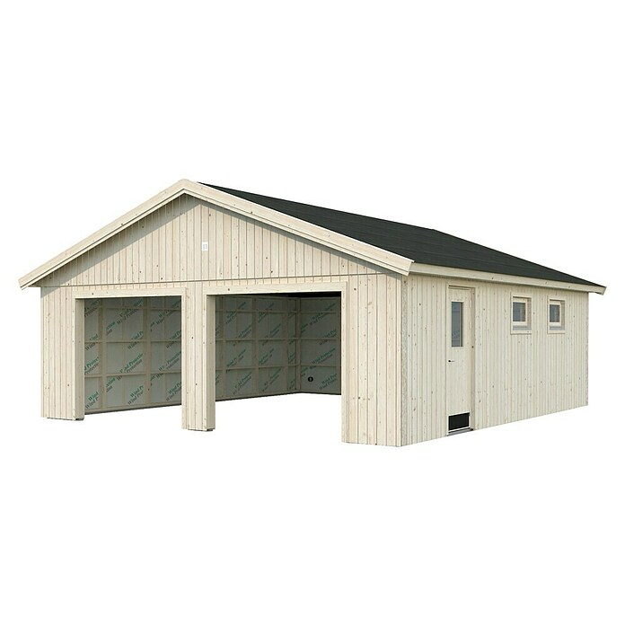 Palmako Garaje Andre sin puerta (Medidas ext. (An x Pr): 712 x 779 cm, Madera, Natural, 44,7 m²) | BAUHAUS