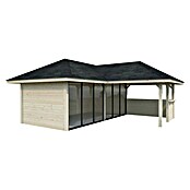 Palmako Caseta de jardín Bianca Set 222 Slide (Medidas ext. (An x Pr): 672 x 672 cm, Madera, Natural) | BAUHAUS