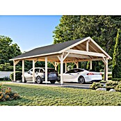 Palmako Carport doble Classico Robert (Medidas ext. (An x Pr): 637 x 764 cm, Carport doble, Natural) | BAUHAUS