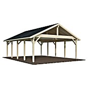 Palmako Carport doble Classico Robert (Medidas ext. (An x Pr): 637 x 764 cm, Carport doble, Natural) | BAUHAUS