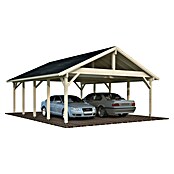 Palmako Carport doble Classico Robert (Medidas ext. (An x Pr): 637 x 764 cm, Carport doble, Natural) | BAUHAUS