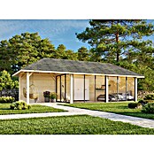 Palmako Caseta de jardín Bianca Set 517 Slide Plus (Medidas ext. (An x Pr): 960 x 384 cm, Madera, Natural) | BAUHAUS