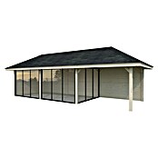 Palmako Caseta de jardín Bianca Set 517 Slide Plus (Medidas ext. (An x Pr): 960 x 384 cm, Madera, Natural) | BAUHAUS