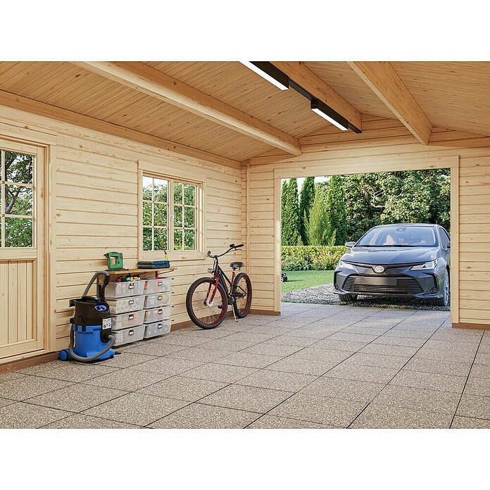 Palmako Garaje Roger (Medidas ext. (An x Pr): 426 x 598 cm, Madera, Natural, 19 m²) | BAUHAUS
