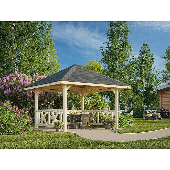 Palmako Pérgola Bianca Set 101 (L x An: 384 x 384 cm, Madera, Natural) | BAUHAUS