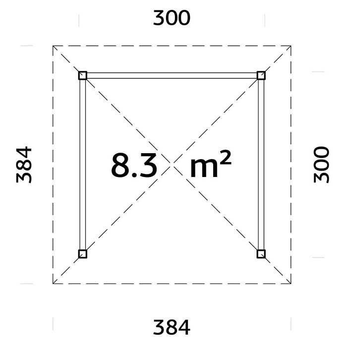 Palmako Pérgola Bianca Set 101 (L x An: 384 x 384 cm, Madera, Natural) | BAUHAUS
